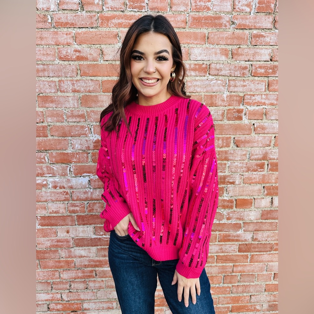 VICI Listen To Your Heart sequin sweater XS